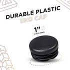 1   25 4mm  Outer Diameter Ribbed Plastic Hole Plugs  Round Black Metal Tubing E