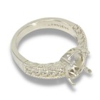Sterling Oval Engraved Pre-notched Ring Mounting Ring Sizes   5-11  
