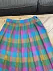 Vtg 1960s Suntogs Of Miami Pleated Colorful Cotton Blend Girls Skirt 22    Waist