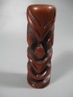 Carved Wood Tiki Mother Of Pearl Eyes Maori New Zealand 5 