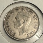 1940 Canada 50 Cents Half Dollar King George Vi Silver Coin