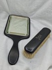 Antique Ebony Hand Mirror And Brush Marked A Art Deco 1920