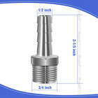 304 Stainless Steel 1 2  Barb Hose To 1 2 Npt Home Brew Pipe Barbed Nipple Fitti