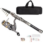 6ft Carbon Fiber Telescopic Fishing Rod Pole Reel Combo Sea Saltwater Freshwater