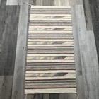 Vtg Southwestern Aztec Rug Pastel Striped Geometric Woven Textile Saddle Blanket