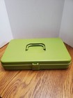 Vintage Plastic Wil-hold Wilson Green Sewing Thread Box Case Spools   Thread