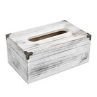 Distressed Wooden Rustic Tissue Box Holder Tissue Box Cover Napkin Dispenser    