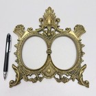 Vtg Ornate Brass Double Oval Picture Frame Art Nouveau Victorian Style Flaws