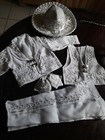 Beautiful 5 Pieces Boy Charro Suit white   Silver Charro Suit Bautizo charro 2t