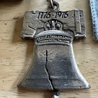 Vintage Olde Colonial Pewter Liberty Bell Keychain Bicentennial New  Vtg 1974