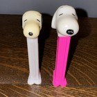 Vintage Pez Dispenser Snoopy Peanuts Pink And White Base Charles M Schultz Lot-2