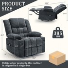 Korser Chenille 360   Swivel Rocker Recliner For Adults With Massage   Heating