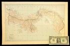Antique Map Of Panama Canal Old Original Railroads Central America 1919