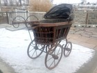 Antique Victorian Baby Doll Stroller Vintage Wicker Carriage Doll Buggy