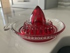 Vintage Ruby Red Glass Juicer Reamer Made In France