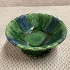 Vintage Mccoy Pottery Flower Bowl Planter Green turquoise  Drip Glazed - Usa  6   