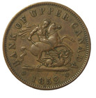 1852 Bank Of Upper Canada One Cent Bank Token Large 2