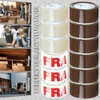 Clear Brown Parcel Tape Strong Packing Carton Sealing Tape 48mm X 66m Fragile