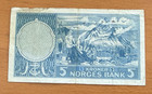 Norway 1955 5 Kroner Circulated Note Norges Bank