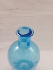 Vintage Empoli Handblown Glass Floor Decanter Optic Swirl Wave Turquoise Blue