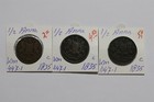 India 1 2 Anna 1835 - 3 Coins Lot B49  1421