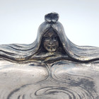 Small Vintage Art Nouveau - Lady Head Long Flowing Hair Silver Plate Tray   Dish