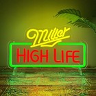 Miller High Life Neon Sign Dimmable Bar Beer Neon Lights For Wall Decor  Wall 