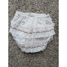 Alexis Diaper Cover Baby 6m White Lace Rosebud Vintage Made In Usa Bloomers