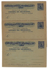 Nicaragua  1899  3 Postal Stationery W views Color Tones Blue  Unused   Ebni04