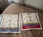 Vintage Pair  2 startex Kitchen Towel Dutch Dancing 28 X 16 1 2 Linen Cotton