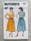 80s Butterick 3866 Sizes 6 8 10 Pull-over Dress Back Cut-out Uc ff
