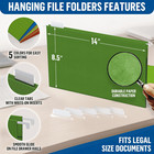30 Pack Hanging File Folders Legal Size Colored Hanging Folders Filing Cabinet