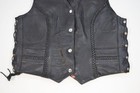 First Classics Leather Motorcycle Biker Gear Vest Black Medium Women s