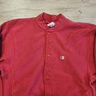 Vntg 90s Champion Sweater Mens Large Red Cardigan Reverse Weave Snap Button
