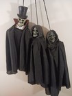 Vintage 3x Halloween 14    Hanging Skeleton Skull Top Hat Ghost Monster Bowl Lot