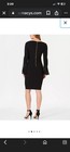 Calvin Klein Black Sheath Dress Chiffon Bell Sleeves Boat Neck Size 12