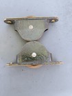 2 Vintage Heavy Duty Brass Finish Cast Iron Window Sash Pulleys 4 