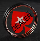 Large 3  Acrylic Texas Hold em Poker Dealer Button - Red Spade