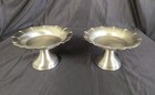 Martha Stewart Satin Pewter Pillar Candle Stands Set Of 2 Fluted Pedestal Metal