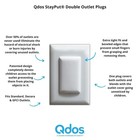 Qdos Safety Stayput Double Outlet Plug Cover - One 6 Piece Set  White 