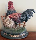 Vintage Cast Iron Rooster Hen Chicken Door Stop Country Farm Decoration 12   