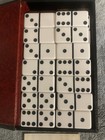 Vintage Crisloid Plastics  Inc  White Dominoes Set Of 28 Plus Black Case