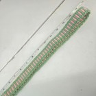 Vintage Kids Woven Belt Green Pink Striped Teal D-ring Buckle Adjustable Strap