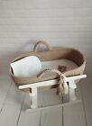 Boho Moses Basket Beige Baby Bassinet With Stand Baby Schower Gift Reborn Bed