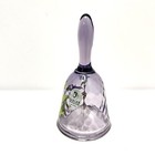Fenton Glass Hand Painted Dragonfly   Flowers Purple Petite Bell Signed J  Bryd
