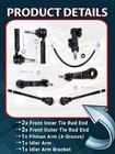 7pc Front Inner Outer Tierod Pitman Idler Arm Replacment For Silverado Sierra   