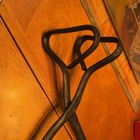 Vintage Antique Black Cast Iron Ice Block Tongs