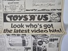 1989 Toys R Us Nintendo Nes Action Power Set Sega Genesis Newspaper Ad Foldout