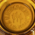 Vintage Flamingo Casino Hilton  Amber Glass Ashtray Las Vegas Nevada 4 