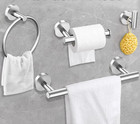 Bathroom Hardware Accessories Set With 16  Towel Bar - Light Silver 10 Piece